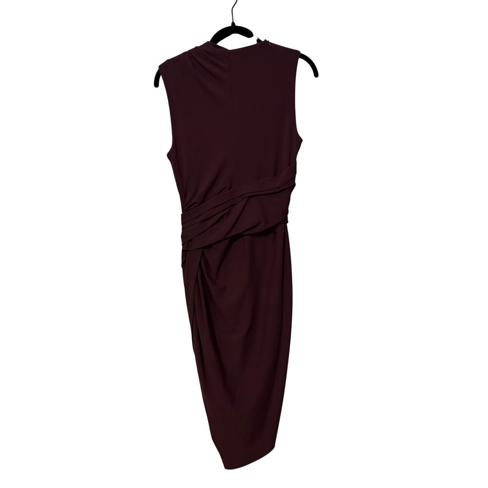 Alexander Wang Burgundy Draped Cocktail Midi Dress Size 8 - Picture 4 of 5